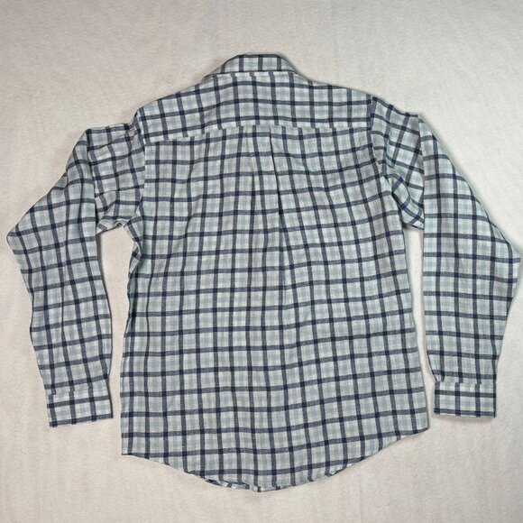 Brooks Brothers Shirt Mens Large White Blue Plaid 100% Irish Linen NWT - Picture 10 of 11